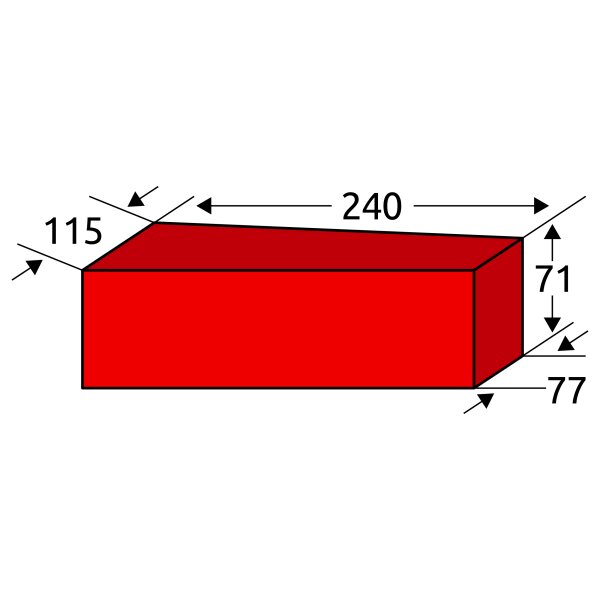 Kanalklinker Form C - 240×115/77×71mm - Keilklinker für Rundmauerwerk