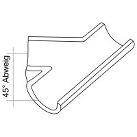 Halbierter Abzweig 45 Grad, DN 150/150, links, aus Steinzeug