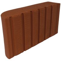 Kanalsparklinker 2DF einseitig abgerundet 240×55×113mm, Vollsteine, Rot