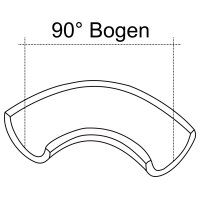 Halbierter Bogen DN 150, 90 Grad, aus Steinzeug