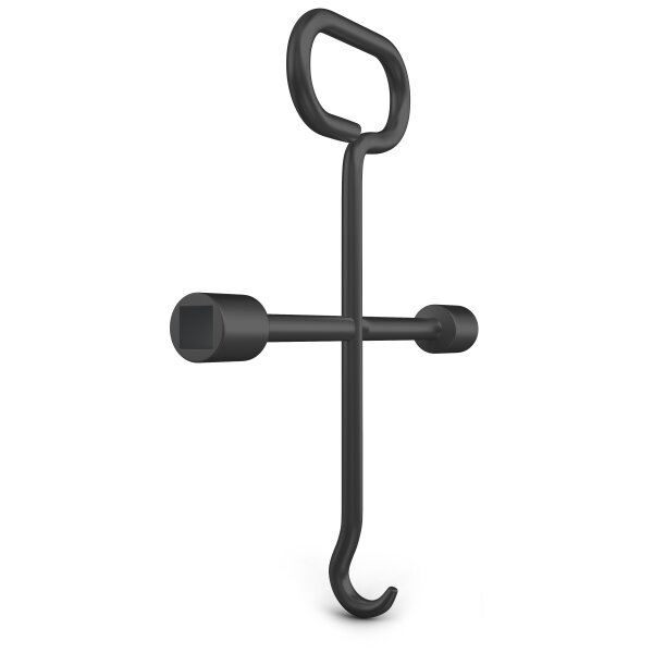 Aushebe- und Bedienschlüssel, für Schachtabdeckungen mit Verschraubung als Vierkant 17mm und 22mm aus Stahl schwarz