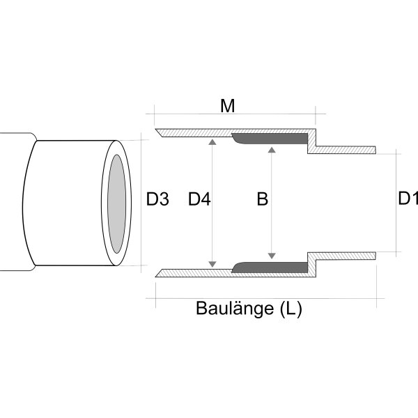 Schachtfutter für Beton- und Stahlbetonrohr DN 700 d3=844 BL=200 aus GFK besandet, mit Rohranschlag und integrierter Dichtung