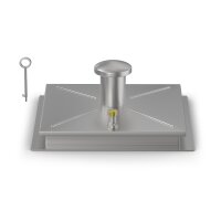 Schachtabdeckung mittig überhöht
