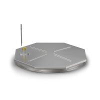 Schachtabdeckung mittig überhöht LØ: 600mm aus 2mm Blech zum Andübeln in Edelstahl V4A (1.4404)