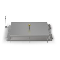 Schachtabdeckung mittig überhöht LW: 800x800mm überflutungssicher bis 1 mWS, mit Isolierung, aus 4mm Blech, zum Andübeln in Edelstahl V2A (1.4307) inkl. Sicherheitssteckschloss und Befestigungs- und Dichtungssatz