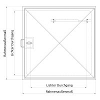 Schachtabdeckung mittig überhöht LW: 600x600mm mit Isolierung aus 4mm Blech zum Andübeln in Edelstahl V4A (1.4404) inkl. Vorbereitung für Sicherheitssteckschloss Befestigungs- und Dichtungssatz