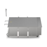 Schachtabdeckung LW: 800x800mm Belastungsklasse B125 kN (PKW befahrbar) H=250mm aus Edelstahl V2A (1.4307)