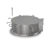 Schachtabdeckung LØ: 800mm Belastungsklasse D400 kN (für den fließenden Verkehr geeignet) H=250mm aus Edelstahl V4A (1.4404)