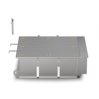 Schachtabdeckung rückstausicher bis 5 mWS LW: 800x800mm Belastungsklasse D400 kN (nicht für den fließenden Verkehr geeignet) H=250mm aus Edelstahl V4A (1.4404)