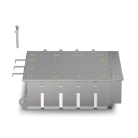 Schachtabdeckung rückstau- und überflutungssicher bis 5 mWS LW: 1000x1000mm Belastungsklasse D400 kN (nicht für den fließenden Verkehr geeignet) H=250mm aus Edelstahl V4A (1.4404)