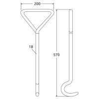 Aushebehaken Stahl verzinkt H=570mm schwere...